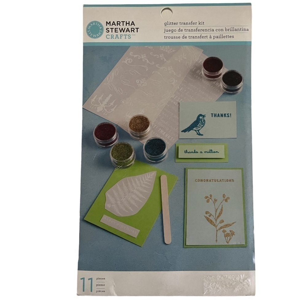Martha Stewart Glitter Transfer Kit Craft Set | 11 Piece DIY Glitter Art Kit